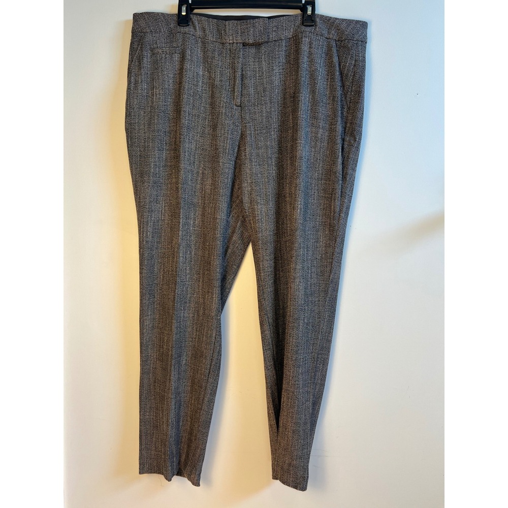 Investments II 5th Ave Fit Straight Leg Secret Support Pants‎ Black Brown 16WR